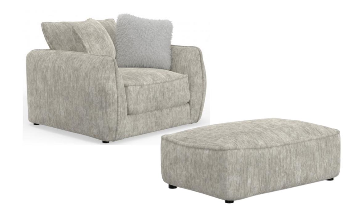 Jackson Furniture - Bankside Chair with Ottoman in Parchment - 2206-01-10-PARCHMENT-MTO - GreatFurnitureDeal