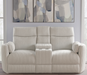 Parker Living - Radius Power Reclining Console Loveseat in Mega Ivory Off White Fabric - MRAD#822CPG-MGIV - GreatFurnitureDeal