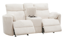 Parker Living - Radius Power Reclining Console Loveseat in Mega Ivory Off White Fabric - MRAD#822CPG-MGIV - GreatFurnitureDeal