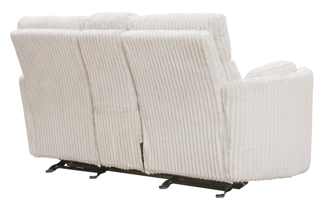 Parker Living - Radius Power Reclining Console Loveseat in Mega Ivory Off White Fabric - MRAD#822CPG-MGIV - GreatFurnitureDeal