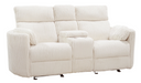 Parker Living - Radius Power Reclining Console Loveseat in Mega Ivory Off White Fabric - MRAD#822CPG-MGIV - GreatFurnitureDeal