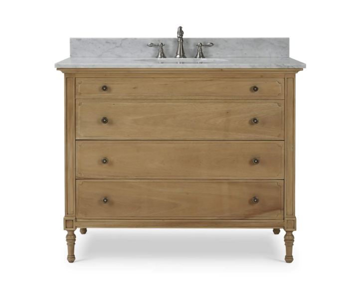 Bramble - Carrington Single Vanity w/ Sink & Marble Top - BR-27448 - GreatFurnitureDeal