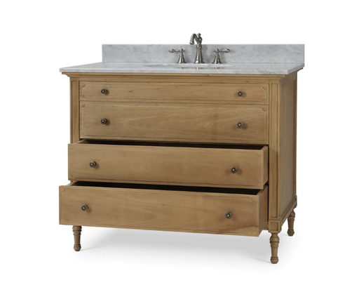 Bramble - Carrington Single Vanity w/ Sink & Marble Top - BR-27448 - GreatFurnitureDeal