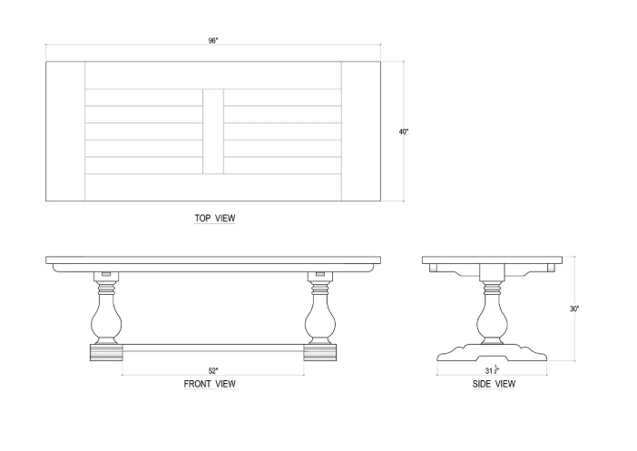 Bramble - Trestle Dining Table 96'' - BR-25924 - GreatFurnitureDeal