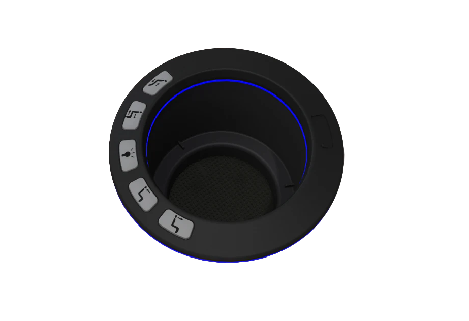 Southern Motion, Parker Living, Theater Seat - Theater Cup Holder Power Recliner & Power Headrest Replacement Button Control with USB and Light - CHB R2ULBL 01-1 - GreatFurnitureDeal