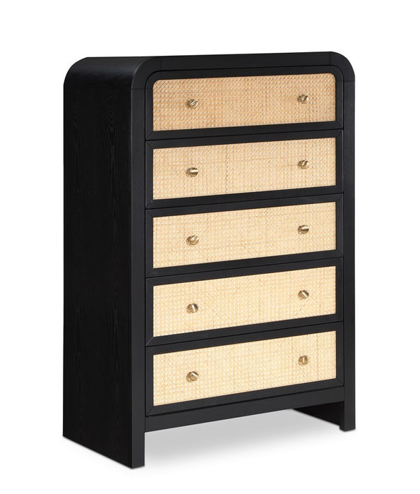 Meridian Furniture - Siena Black Ash Wood And Natural Cane Chest - SienaBlack-CH - GreatFurnitureDeal