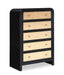 Meridian Furniture - Siena Black Ash Wood And Natural Cane Chest - SienaBlack-CH - GreatFurnitureDeal