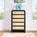 Meridian Furniture - Siena Black Ash Wood And Natural Cane Chest - SienaBlack-CH - GreatFurnitureDeal