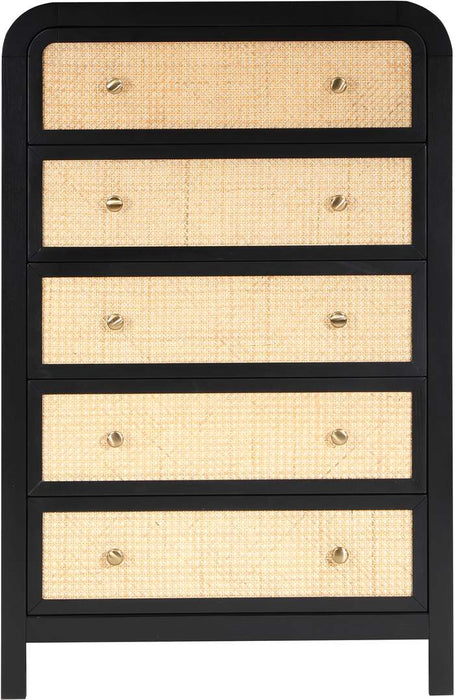 Meridian Furniture - Siena Black Ash Wood And Natural Cane Chest - SienaBlack-CH - GreatFurnitureDeal
