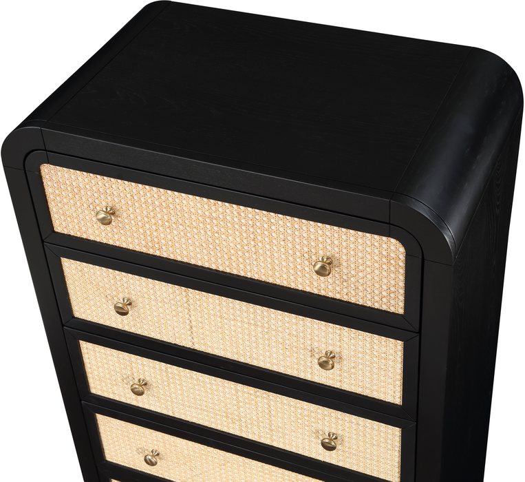 Meridian Furniture - Siena Black Ash Wood And Natural Cane Chest - SienaBlack-CH - GreatFurnitureDeal
