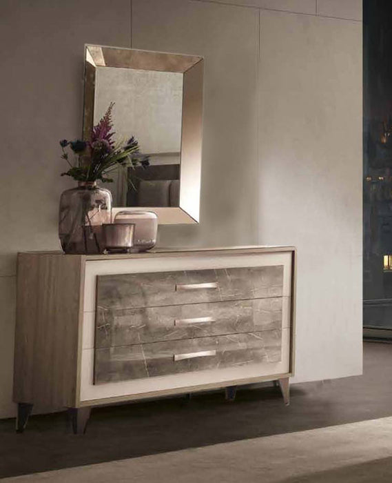ESF Furniture - ArredoAmbra Single Dresser with Small Mirror in Bronze - ARREDOAMBRASDRESSER-MIRROR