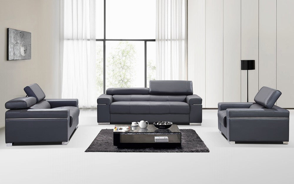 J&M Furniture - Soho 2 Piece Sofa Set in Grey - 176551113-SC-GRY
