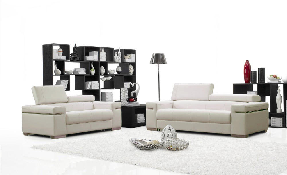 J&M Furniture - Soho 2 Piece Sofa Set in White - 17655111-SL-WHT - GreatFurnitureDeal