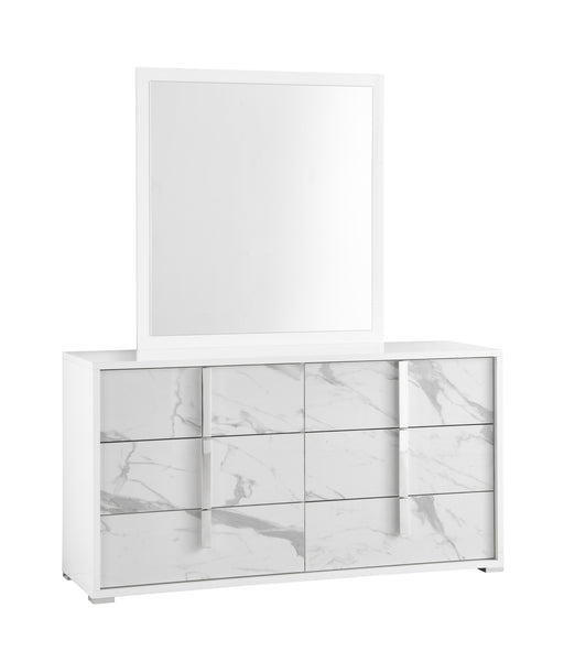 J&M Furniture - Sonia Premium Dresser and Mirror Set in White - 19965-DR+M - GreatFurnitureDeal