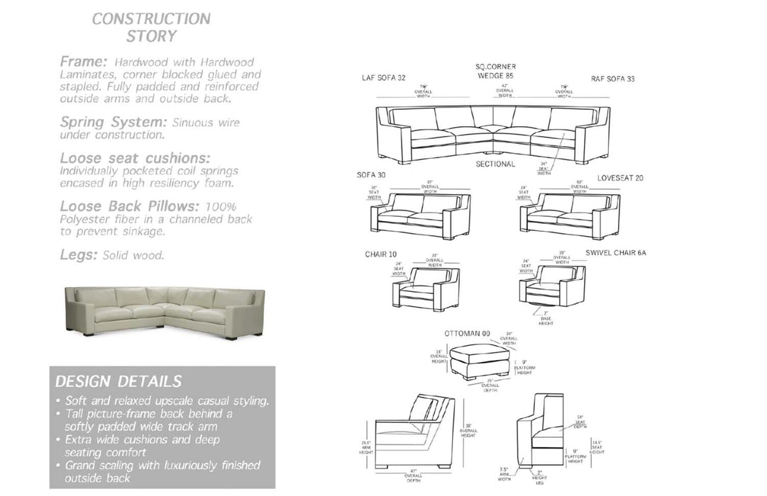 GFD Leather - Spencer All Leather Sectional - X26-32/85/33