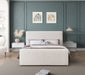 Meridian Furniture - Stylus Cream Boucle Fabric Upholstered King Bed (3 Boxes) - StylusCream-K - GreatFurnitureDeal