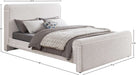 Meridian Furniture - Stylus Cream Boucle Fabric Upholstered King Bed (3 Boxes) - StylusCream-K - GreatFurnitureDeal