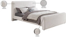 Meridian Furniture - Stylus Cream Boucle Fabric Upholstered King Bed (3 Boxes) - StylusCream-K - GreatFurnitureDeal