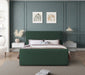 Meridian Furniture - Stylus Green Boucle Fabric Upholstered King Bed (3 Boxes) - StylusGreen-K - GreatFurnitureDeal