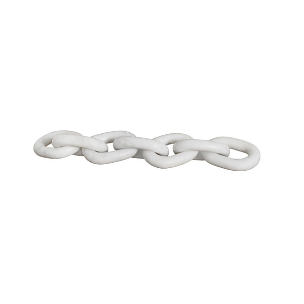 Worlds Away - White Marble Chain Link Object - TABI - GreatFurnitureDeal