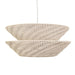 Worlds Away - Round Two-Tiered Pendant In Off-White Cotton Tape Weave - TAKODA - GreatFurnitureDeal