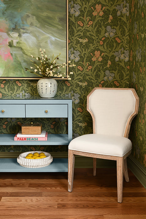 Worlds Away - Briar Three Drawer Console With Two Open Shelves in Textured Light Blue - BRIAR LB - GreatFurnitureDeal