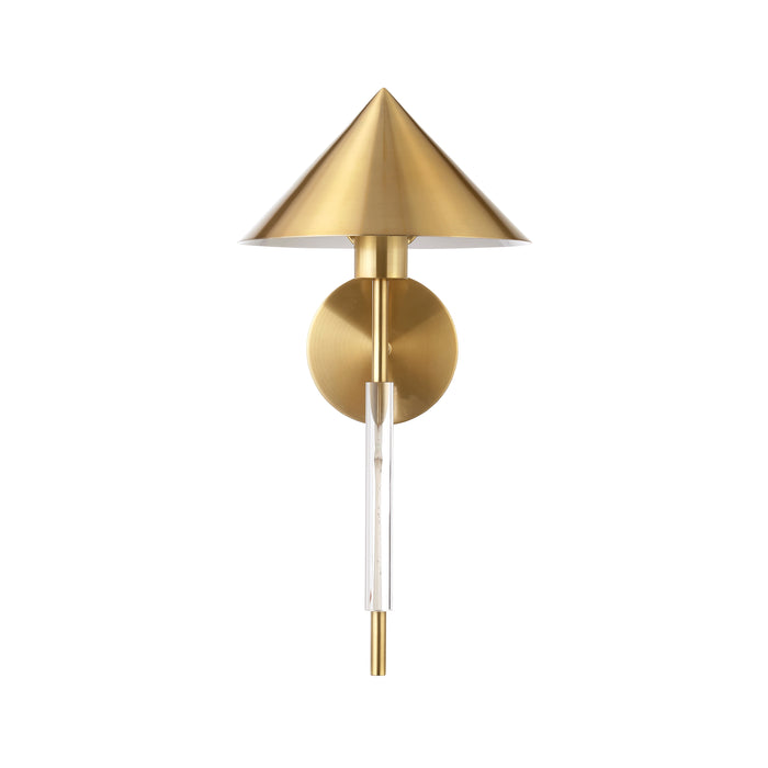 Worlds Away - Sconce With Acrylic Pole And Triangular Metal Shade In Antique Brass - TALON ABR - GreatFurnitureDeal