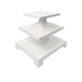 Worlds Away - Tatiana Three Tier Center Column Side Table in Textured White - TATIANA WH - GreatFurnitureDeal