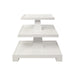 Worlds Away - Tatiana Three Tier Center Column Side Table in Textured White - TATIANA WH - GreatFurnitureDeal