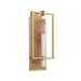Worlds Away - Candlestick Sconce With Rectangular Burl Wood Backplate And Open Brushed Brass Rectangle Frame - TAURUS BW - GreatFurnitureDeal