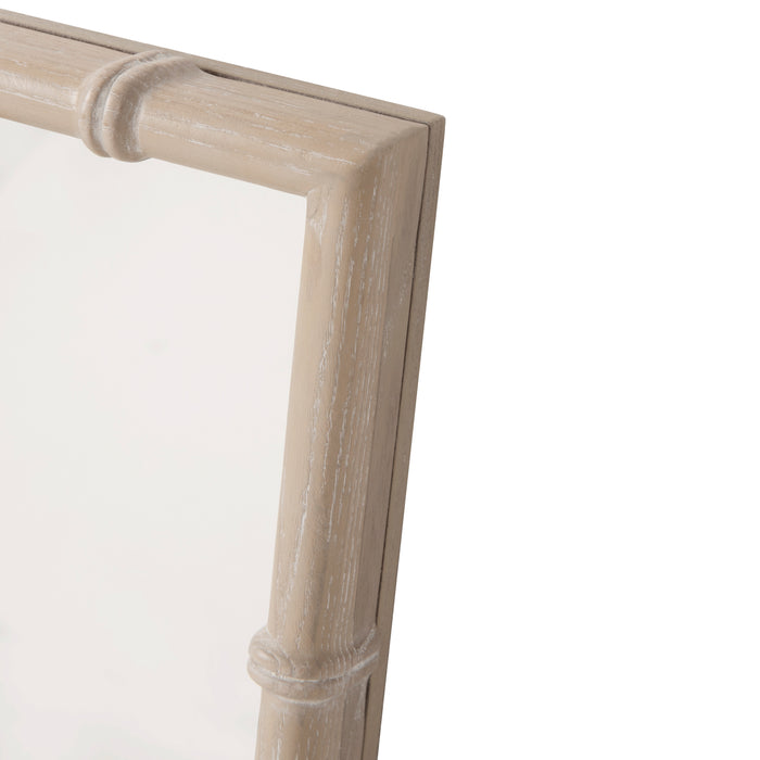 Worlds Away - Tessa Bamboo Detail Mirror In Light Cerused Oak - TESSA CO - GreatFurnitureDeal