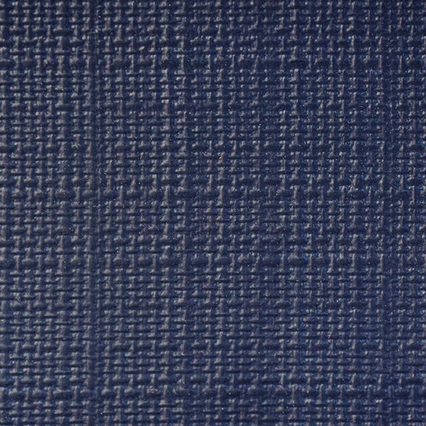 Worlds Away - Bryce Round Dining Table With Hexagonal Tapered Base in Navy Textured Linen - BRYCE NVY - GreatFurnitureDeal