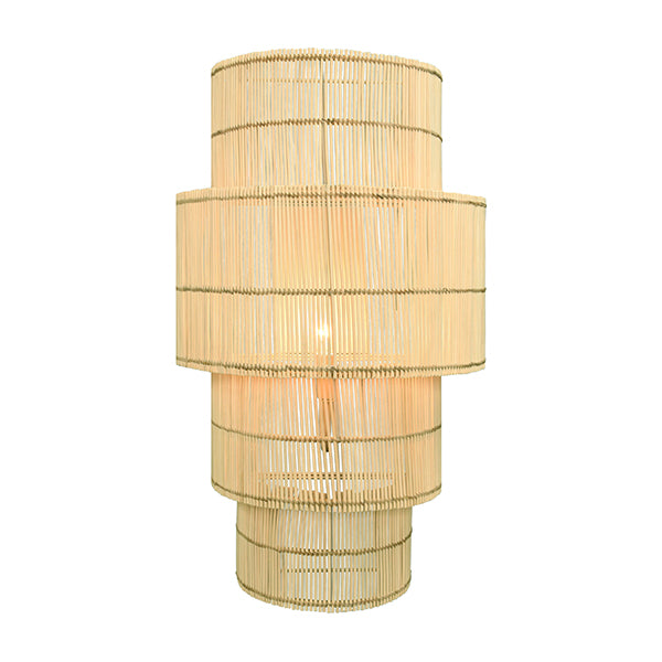 Worlds Away - Tia Four-Tiered Wall Sconce in Natural Rattan - TIA - GreatFurnitureDeal
