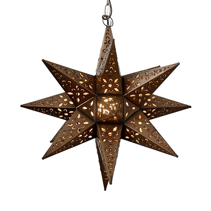 Worlds Away - Large hand cut Tin Star Chandelier - TIN STAR LG