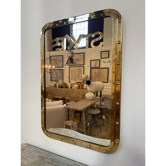 GJ Styles - Brass Fixed Porthole Mirror - TM415 - GreatFurnitureDeal