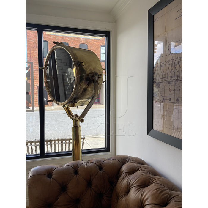 GJ Styles - Brass Search Light On Brass Stand - TM428 - GreatFurnitureDeal