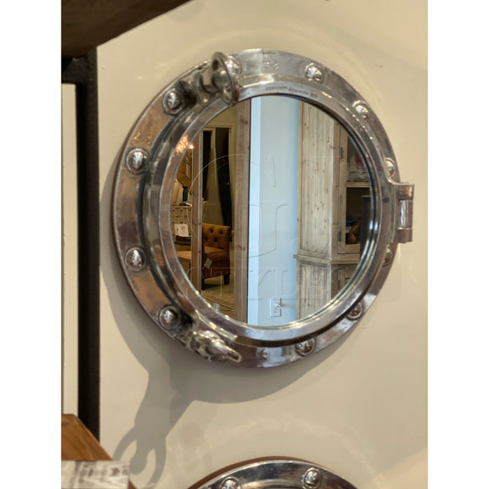 GJ Styles - Reclaimed Aluminum Opening Round Porthole Mirror - TM432