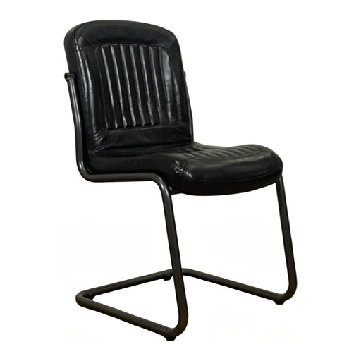 GJ Styles - Tim Side Chair in Black Leather - TR104 - GreatFurnitureDeal