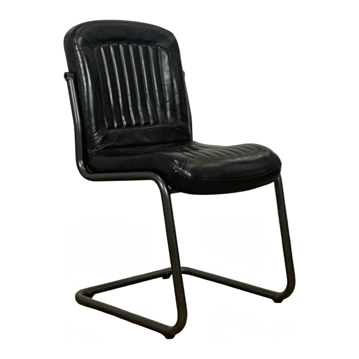 GJ Styles - Tim Side Chair in Black Leather - TR104