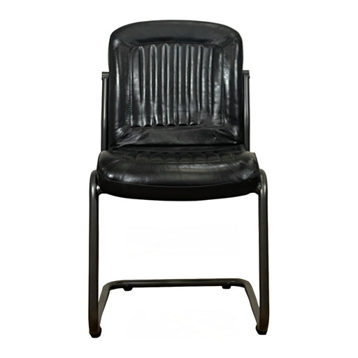 GJ Styles - Tim Side Chair in Black Leather - TR104 - GreatFurnitureDeal