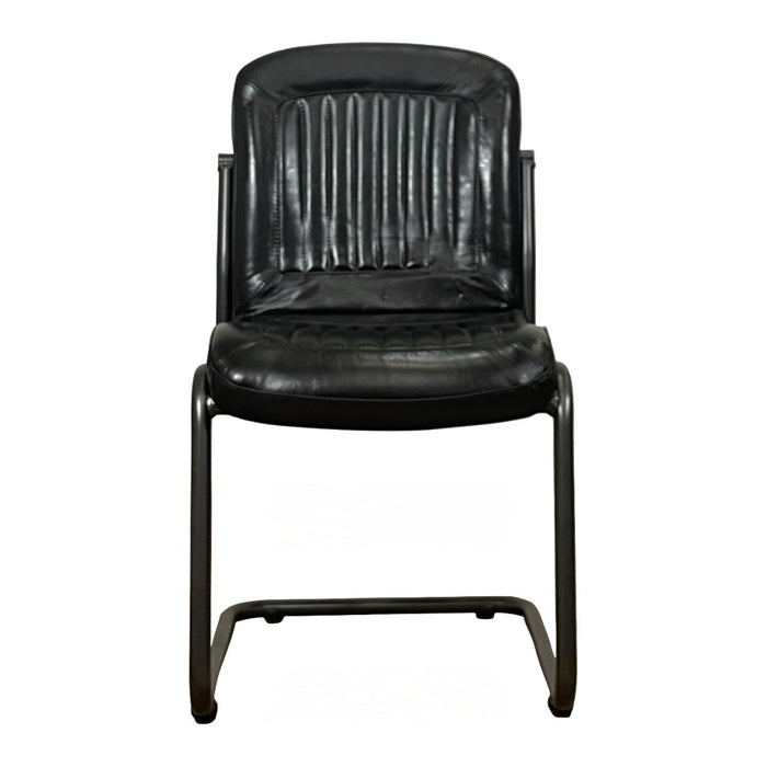 GJ Styles - Tim Side Chair in Black Leather - TR104