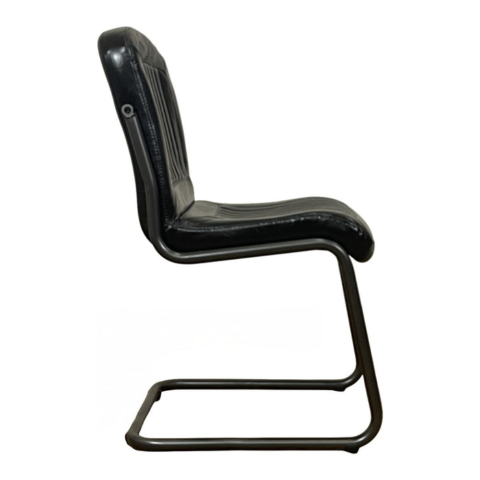 GJ Styles - Tim Side Chair in Black Leather - TR104
