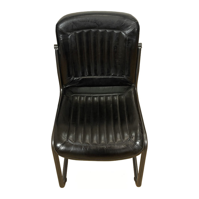 GJ Styles - Tim Side Chair in Black Leather - TR104