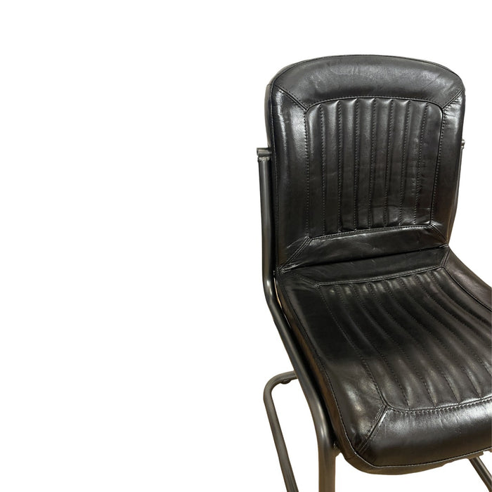 GJ Styles - Tim Side Chair in Black Leather - TR104