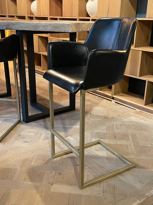 GJ Styles - Steve Barstool in Black Leather - TR113 - GreatFurnitureDeal