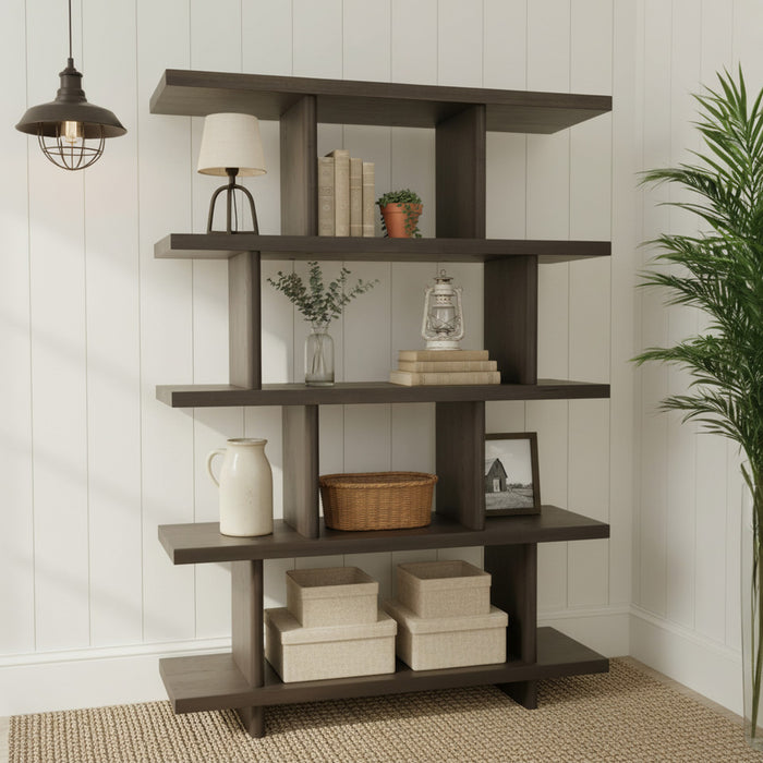 GJ Styles - Valencia Bookcase in Black Oak - TR115 - GreatFurnitureDeal