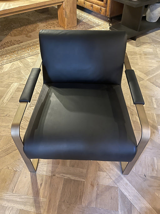 GJ Styles - Ronson Club Chair in Matte Black Leather - TR120 - GreatFurnitureDeal