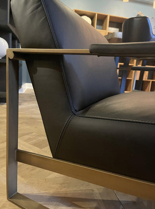 GJ Styles - Ronson Club Chair in Matte Black Leather - TR120 - GreatFurnitureDeal