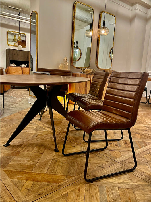 GJ Styles - Sabina Side Chair In Light Brown Leather - TR126 - GreatFurnitureDeal