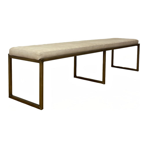 GJ Styles - Sabina Bench in Beige with Gold Metal Base - TR129 - GreatFurnitureDeal
